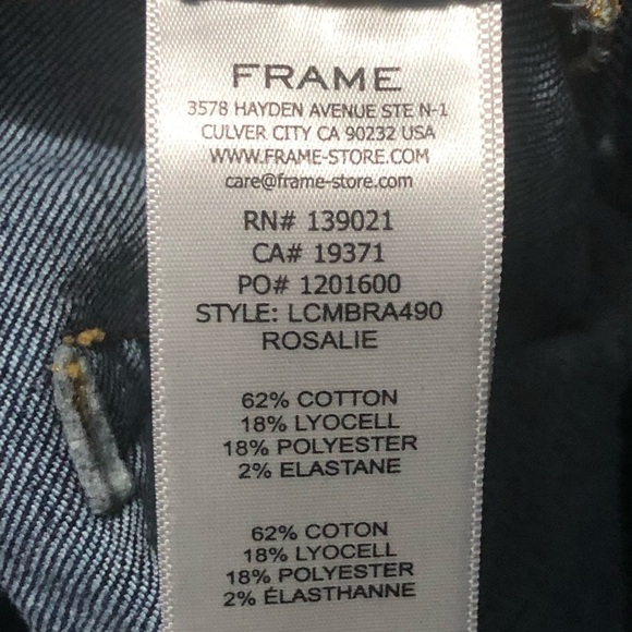 Frame Jeans Women's 25 Le Crop Mini Boot Mid Rise Frayed Hem in Rosalie Wash - Picture 4 of 7